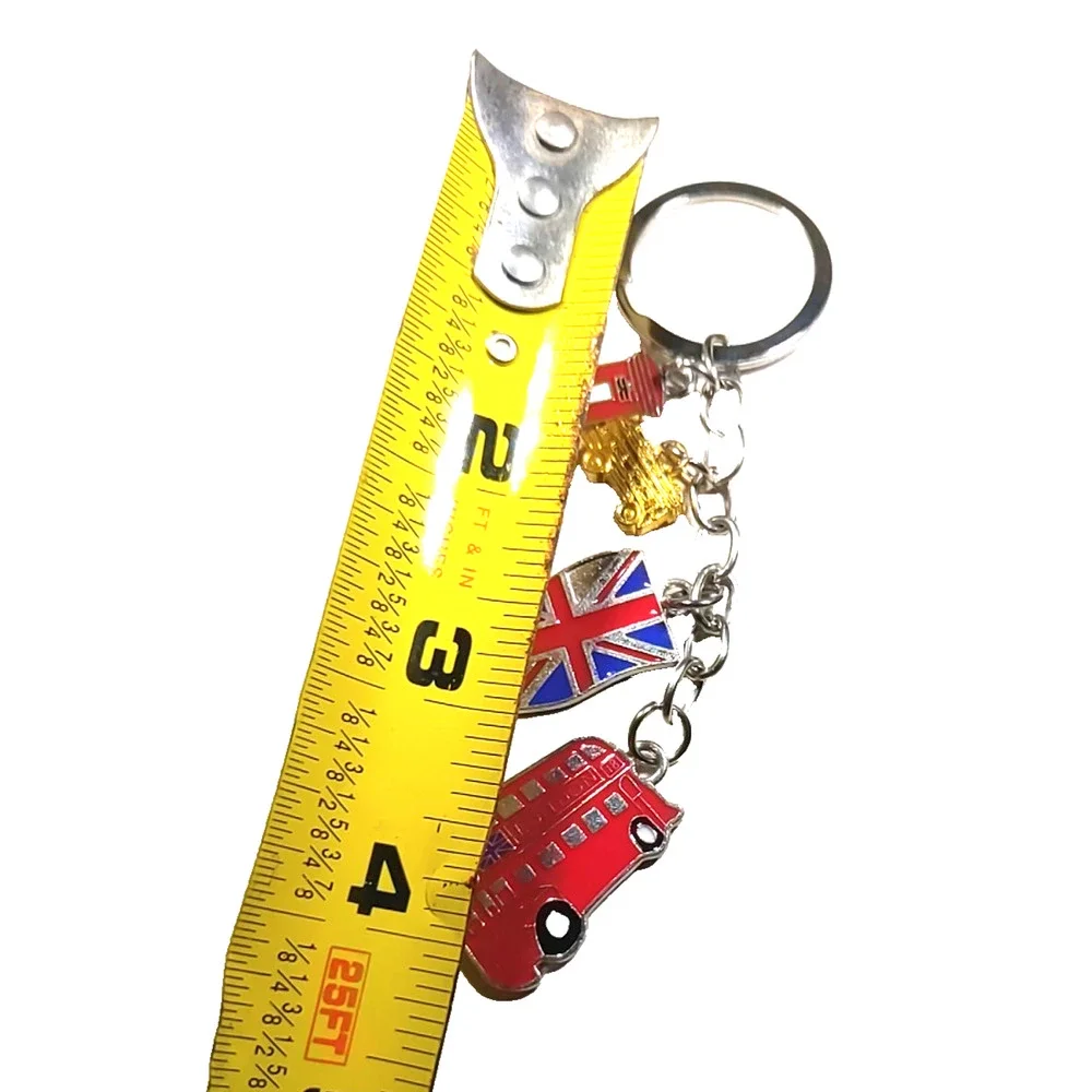 England British Keychain Double Decker Bus Phone Box Flag